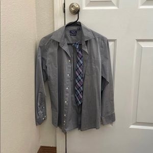 Chaps boys button up and tie